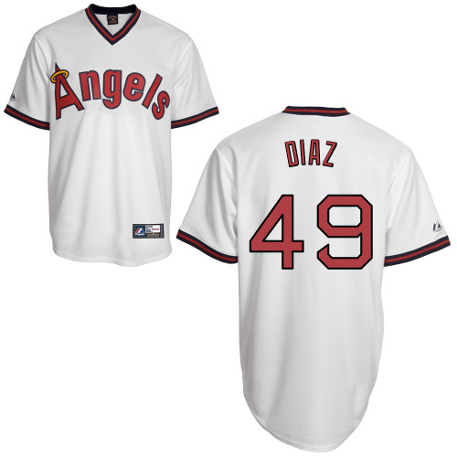 Jairo Diaz #49 mlb Jersey-Los Angeles Angels of Anaheim Women's Authentic Cooperstown White Baseball Jersey